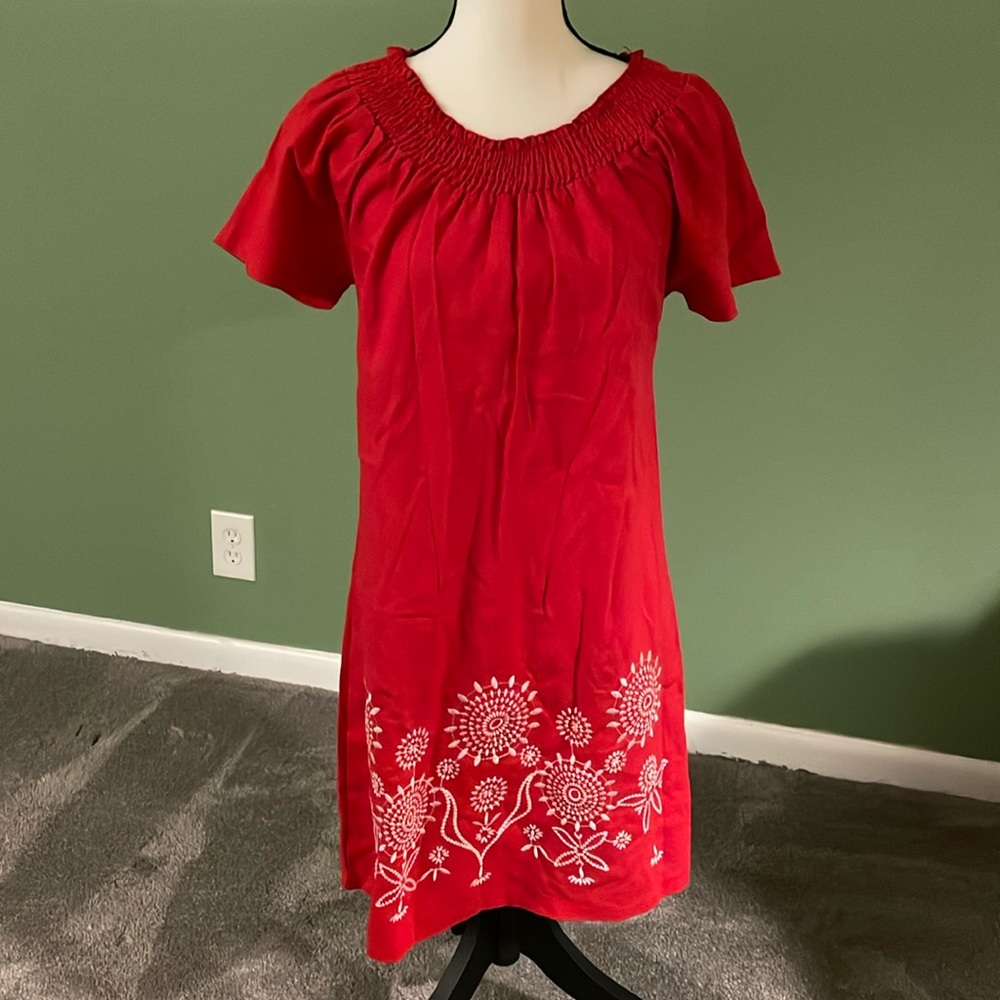 Red breeze Mexican dress.